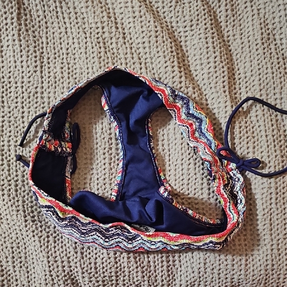 Mossimo Bikini Set Size M Colorful Tribal Print Tie Side Bottoms - Picture 8 of 8